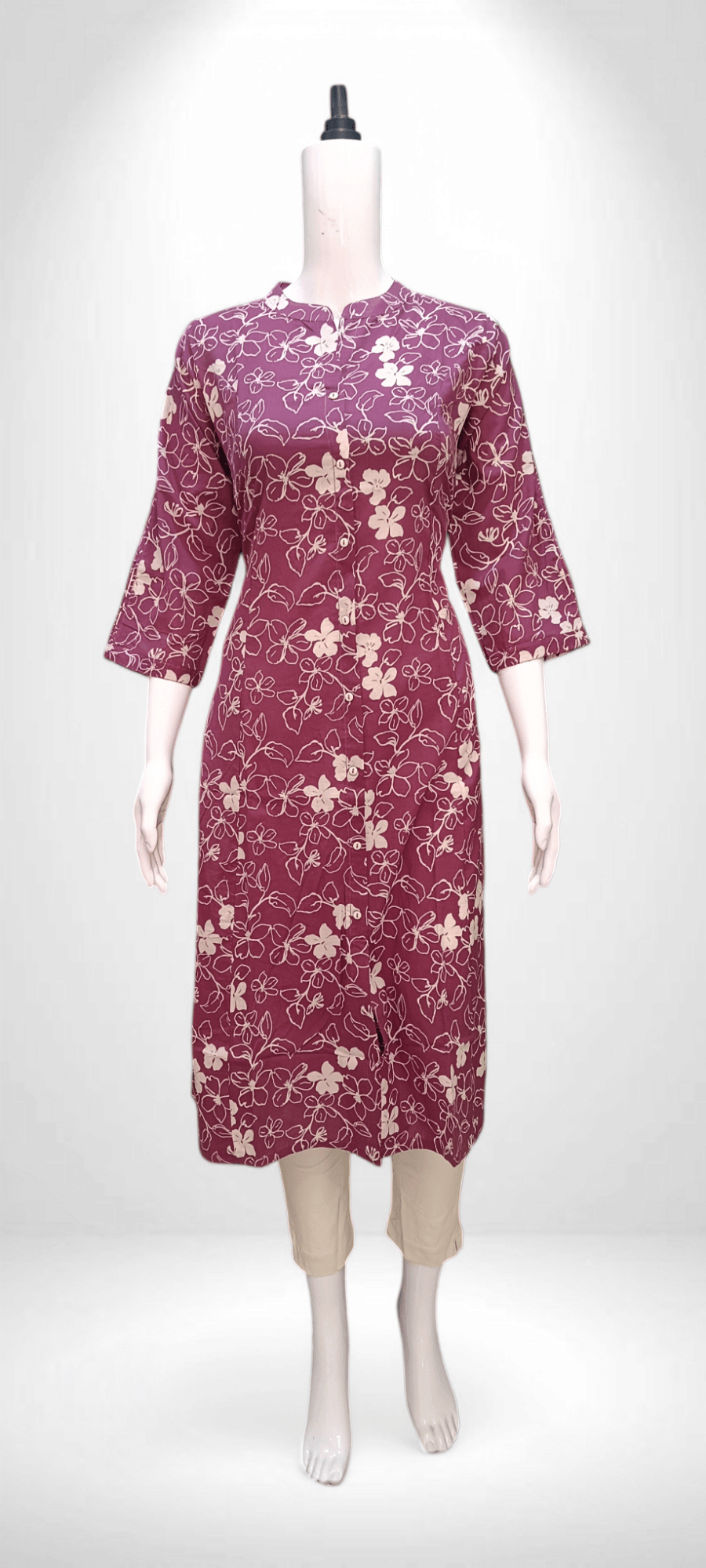 Floral Printed Straight Kurti - Banjari Fashion