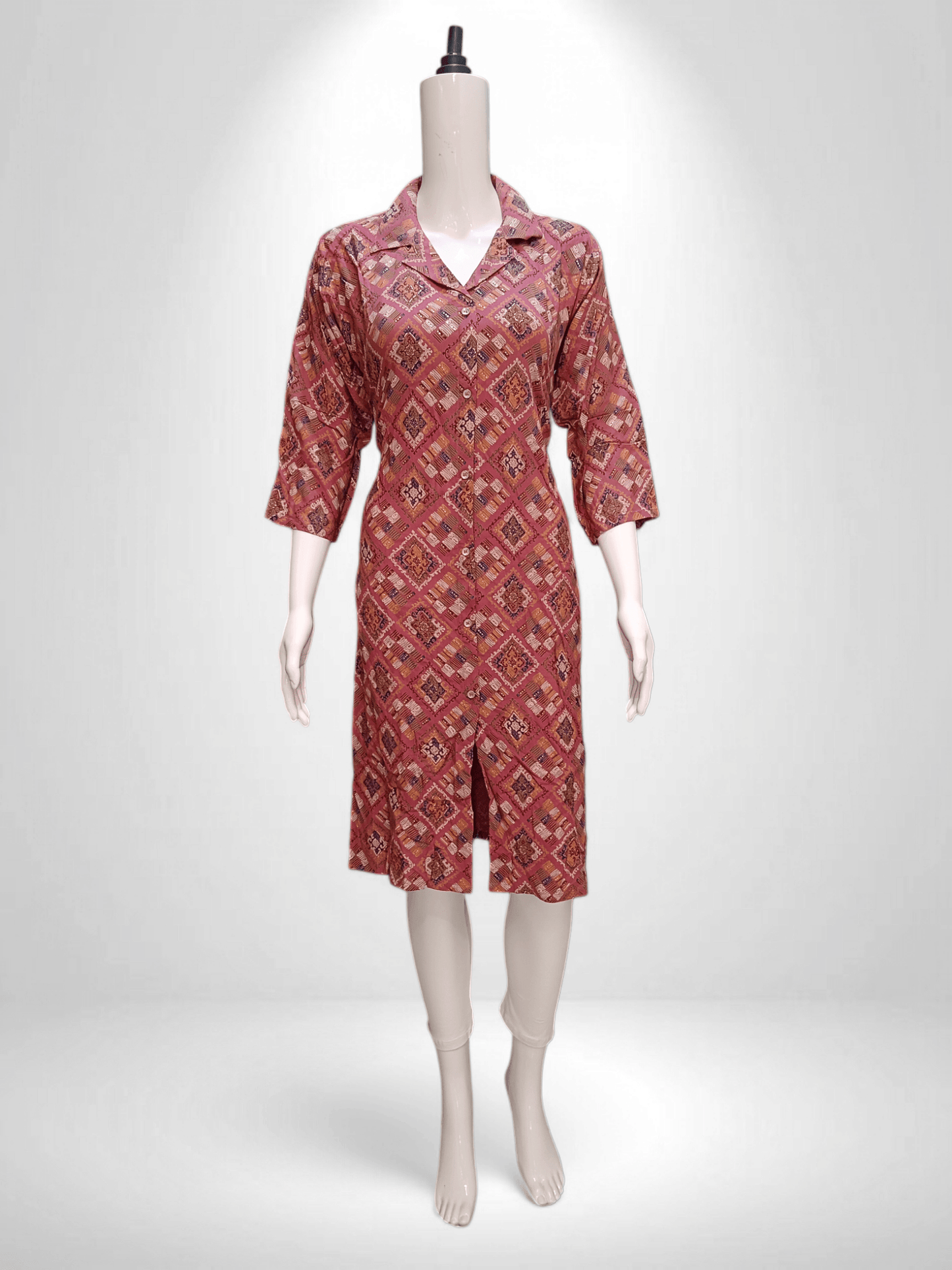 Heritage Charm Collared Kurti with Intricate Print - Banjari Fashion