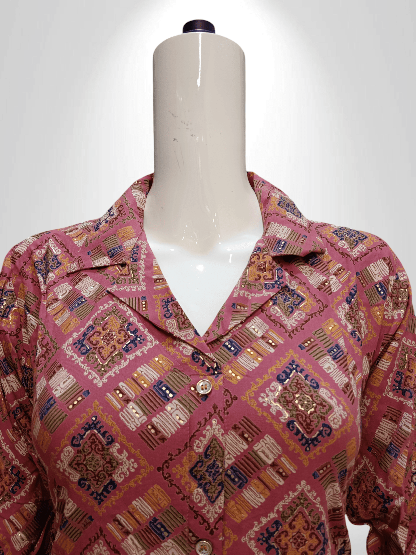 Heritage Charm Collared Kurti with Intricate Print - Banjari Fashion