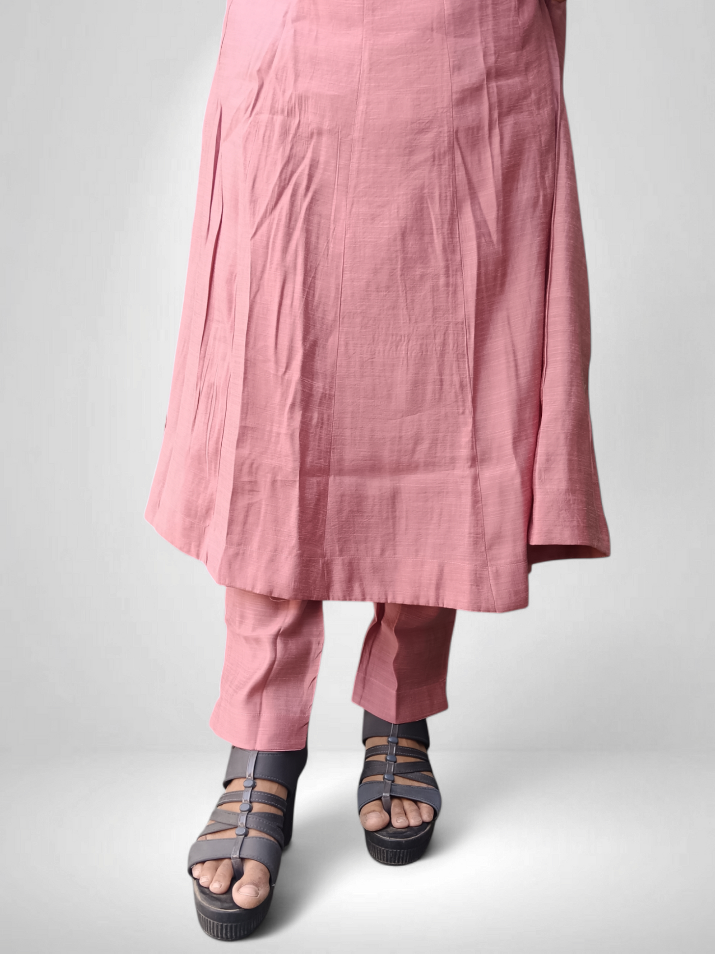 Pink pair with kurti pant and red designer dupatta