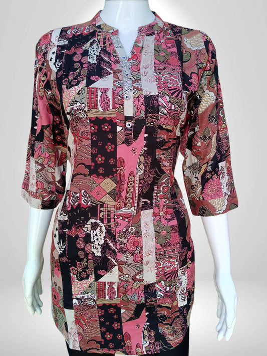 Patchwork Printed short Kurti