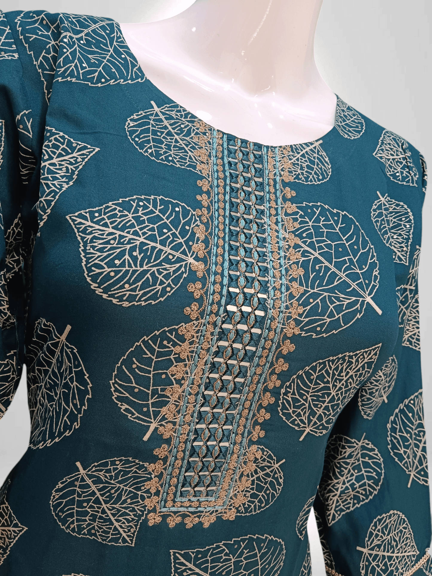 Golden Leaf Charm kurti - Banjari Fashion