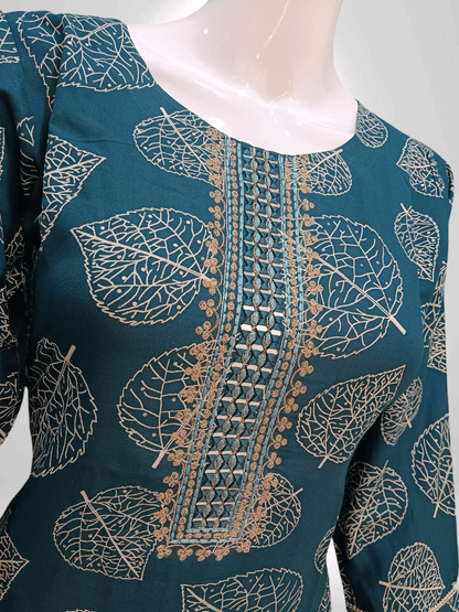 Golden Leaf Charm kurti - Banjari Fashion