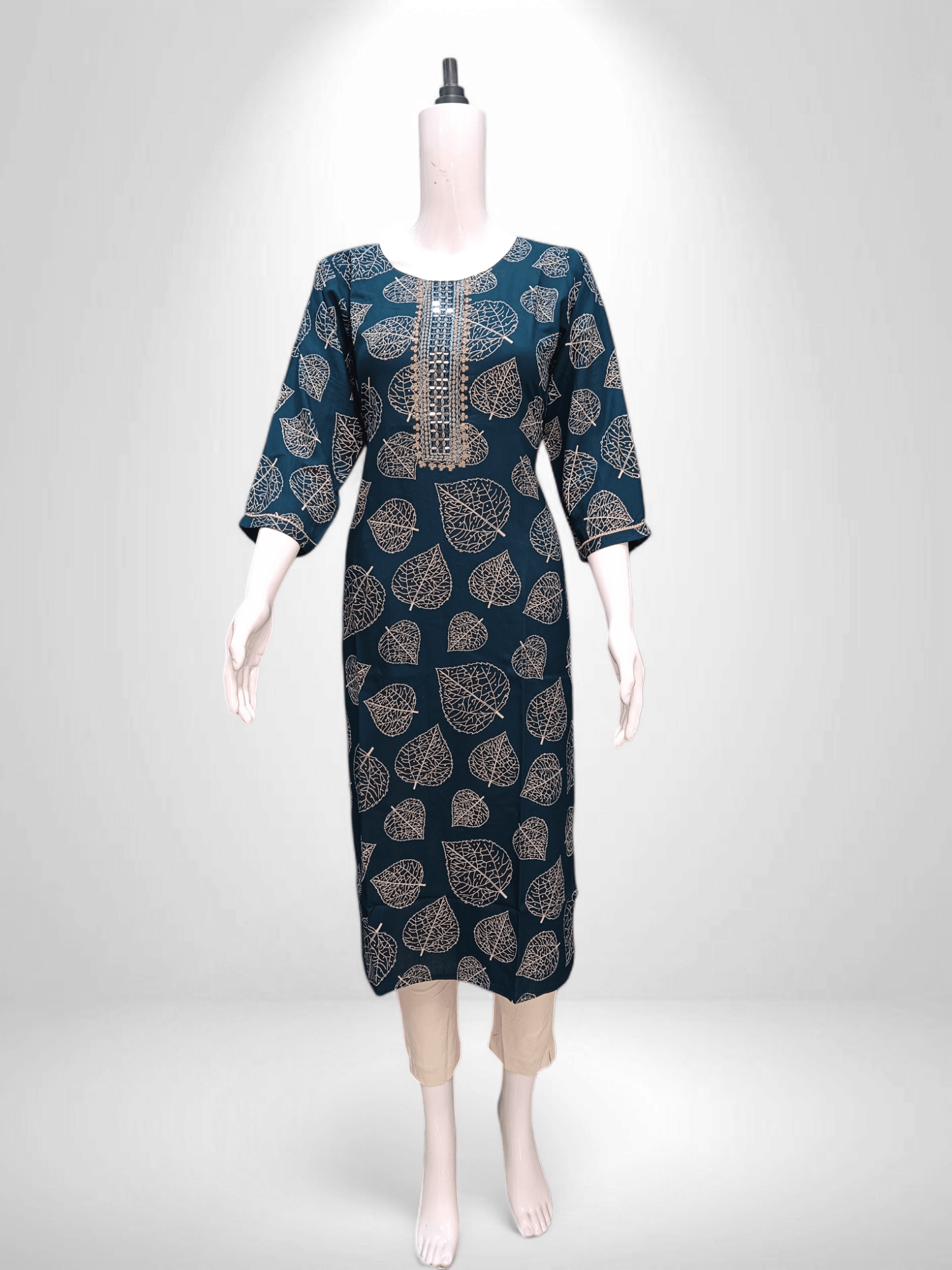 Golden Leaf Charm kurti - Banjari Fashion