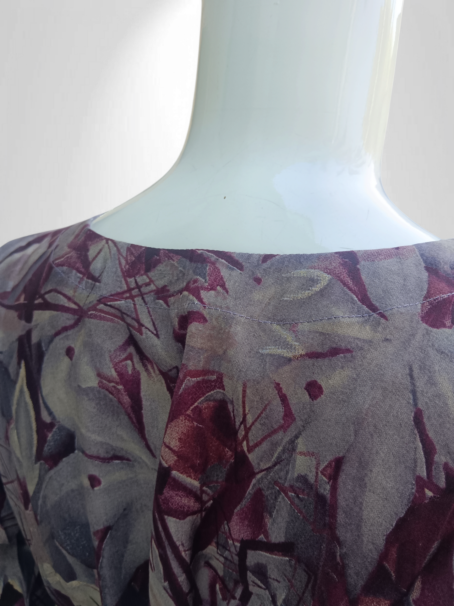 Wine Mirage Kurti with Modern Cut-Curve Neck