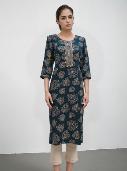 Golden Leaf Charm kurti