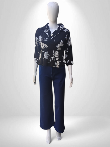 Midnight Muse Abstract Satin Top