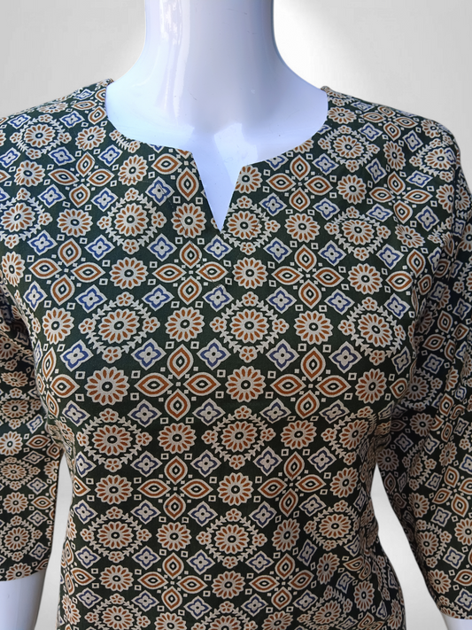 Green Gleam Grace Royale Kurti